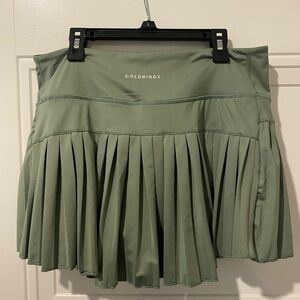 Women's Goldhinge Sage Green Pleated Active Skirt medium